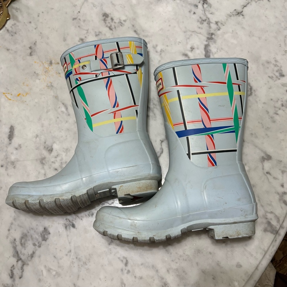 Hunter Kids Light Blue Patterned Rain Boots - Picture 9 of 9